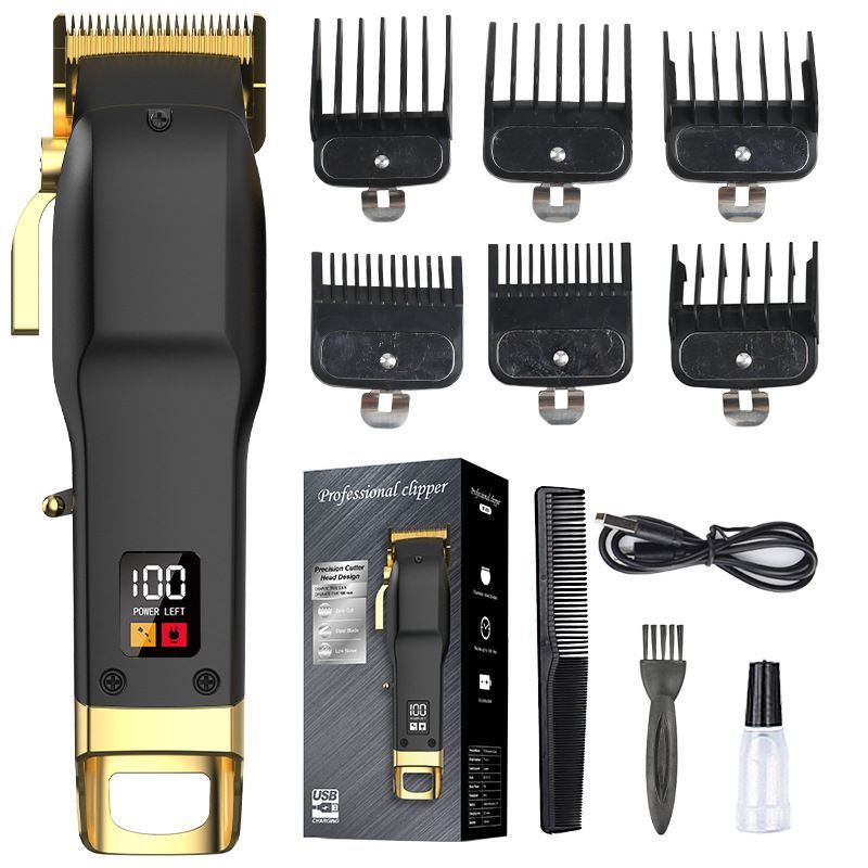 TF-820 Hair Clipper Electric Trimmer USB Rechargeable Black Silver