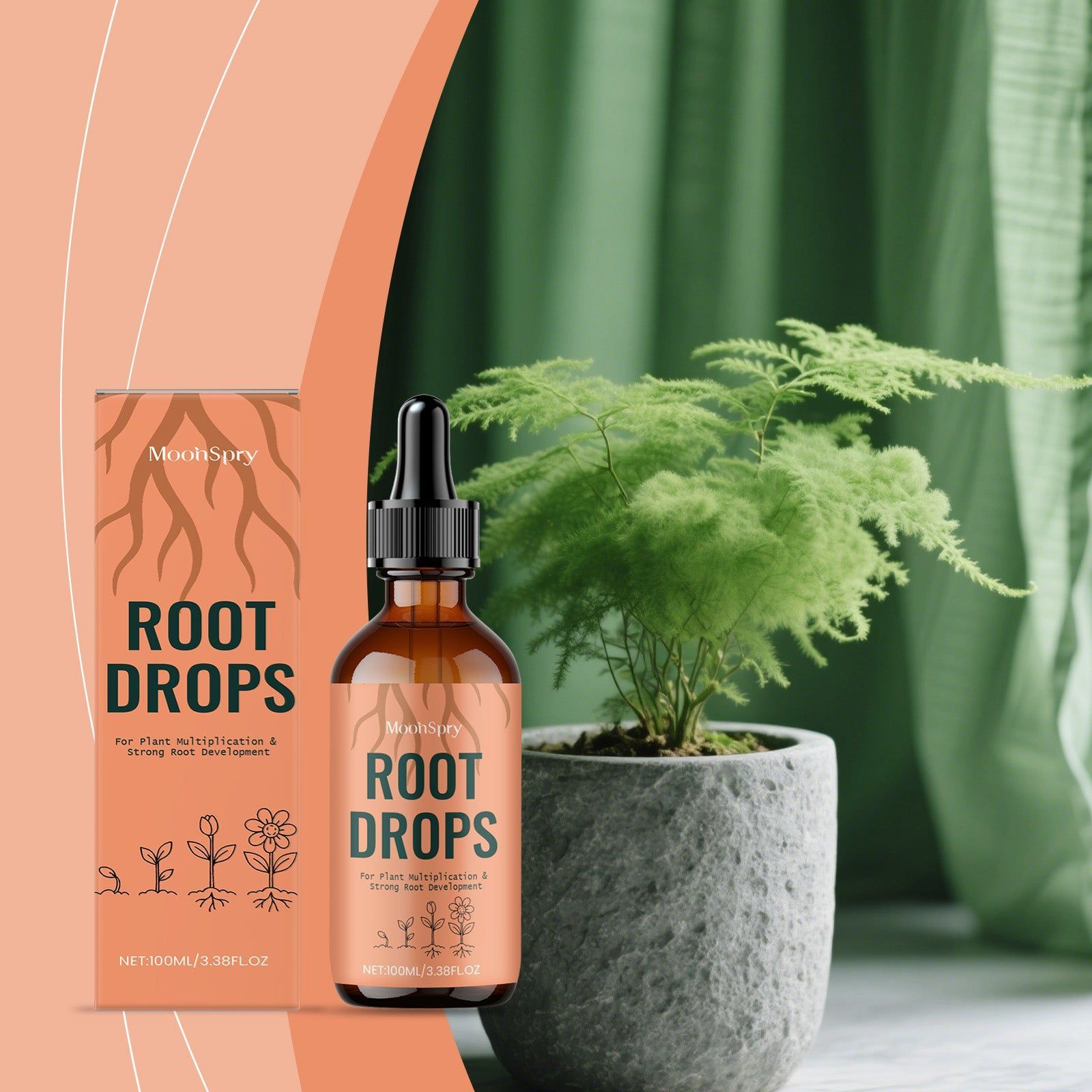 Boost Plant Nutrition, Rapid Root Growth Drops, Indoor Plant Fertilizer ,100ml