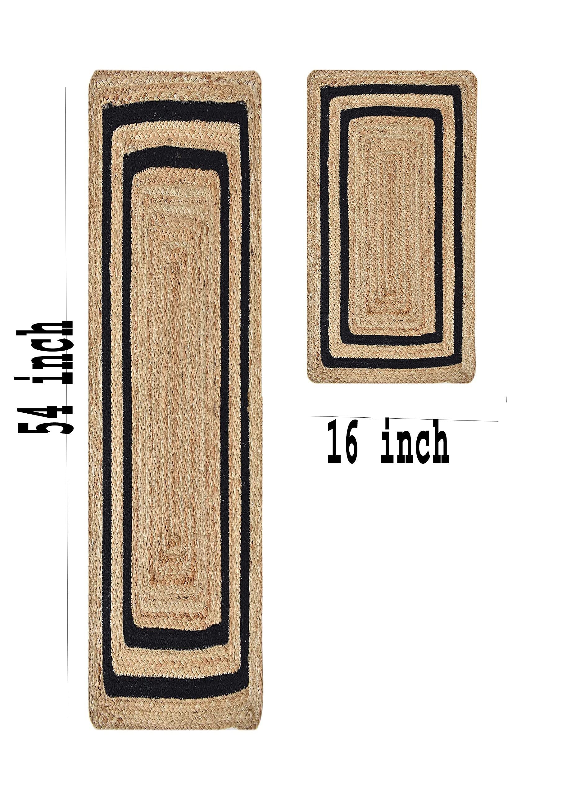 AIESY® 2 pcs Beautiful Anti-Slip Handwoven Jute Reversible Door Mat