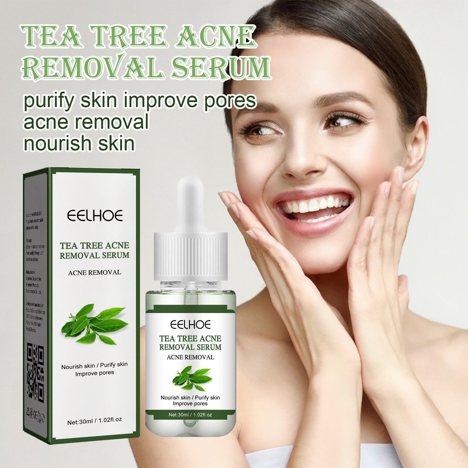 Clear Acne and Nourish Skin with Tea Tree Acne Repair Essence, Oil Control, Skin Healing ,30ml