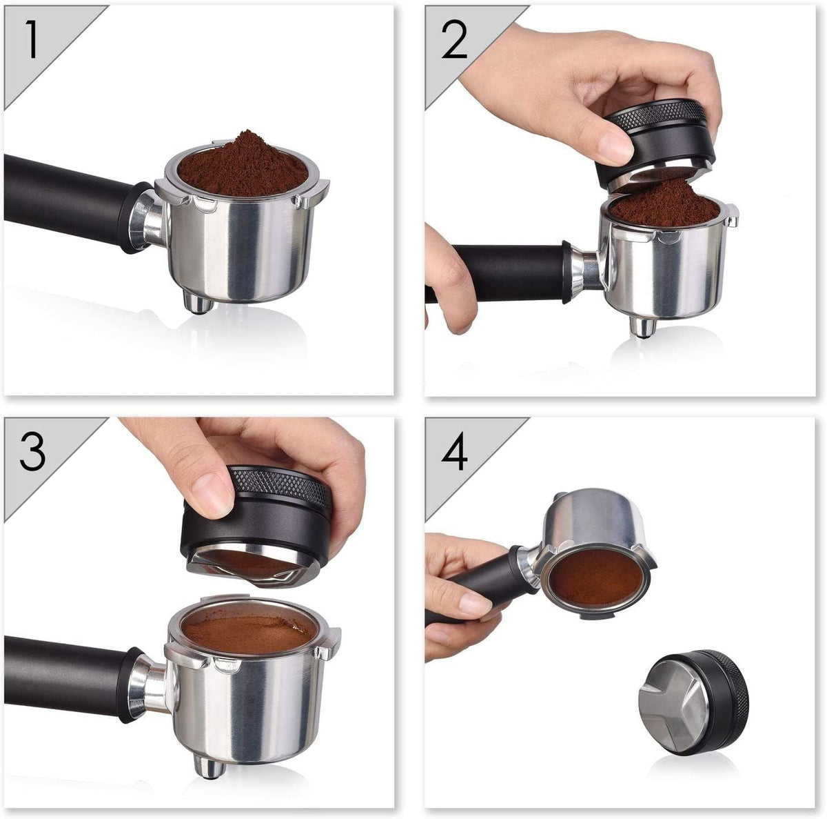Coffee Tamper Base Stainless Steel Espresso Dispenser Coffee Bean Press Hammer Tool
