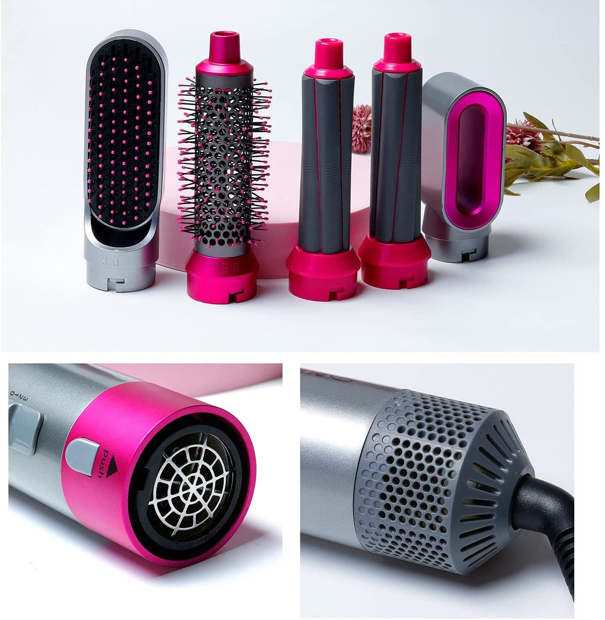 5 In 1 Electric Hair Dryer Automatic Hair Curler Hot Air Comb Hair Blower Brush Styling Tool
