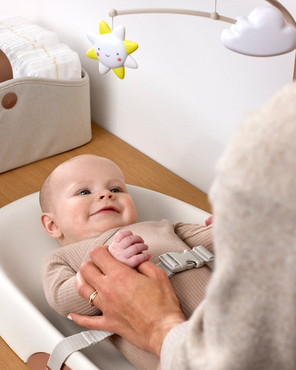 Skip Hop Nursery Style Wipe-Clean Changing Pad - Beige/Brown