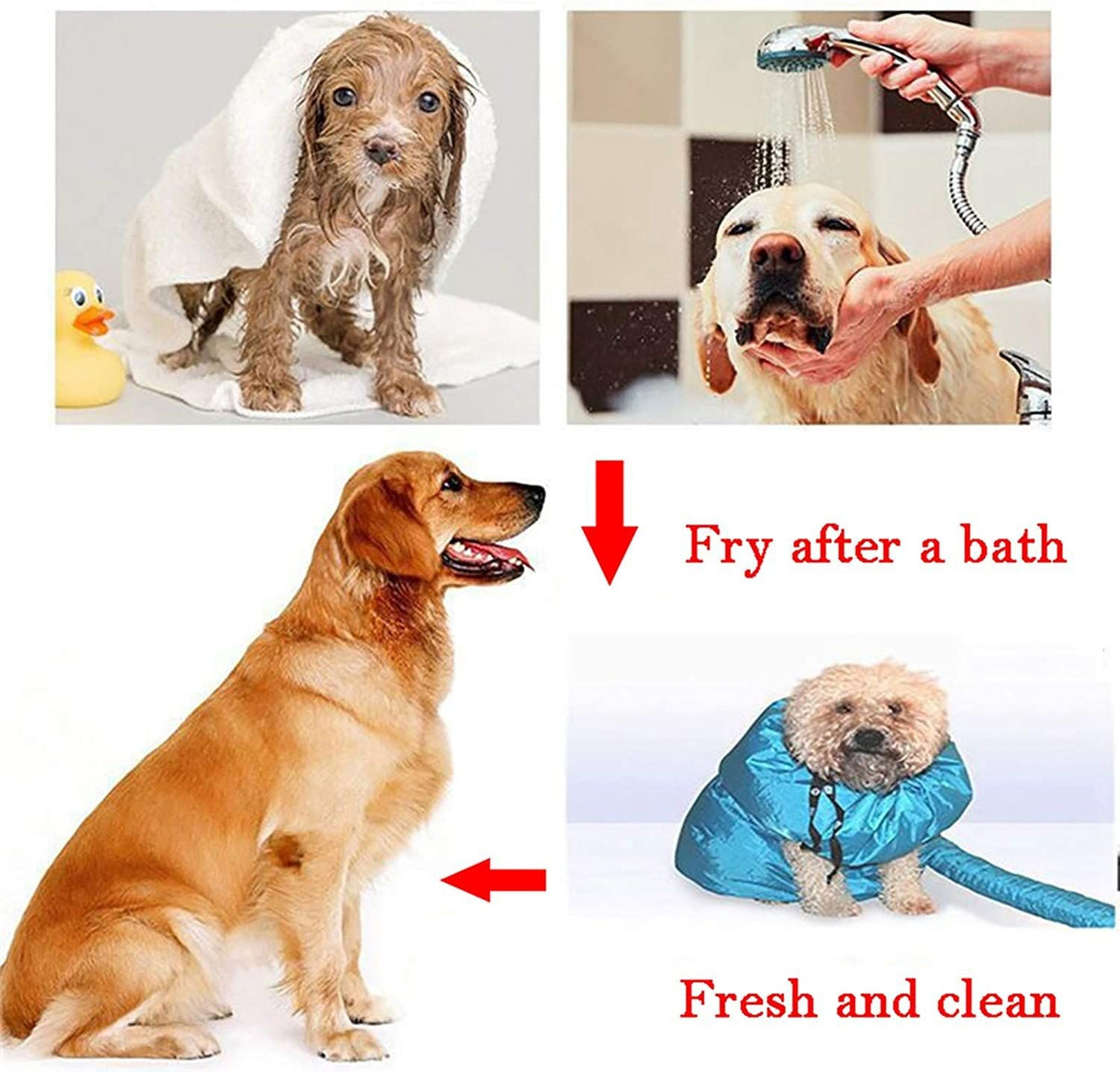 Pet Drying Bag Dog Cat Grooming Dryer Folding Bathing Hair Blower Pet Supplies