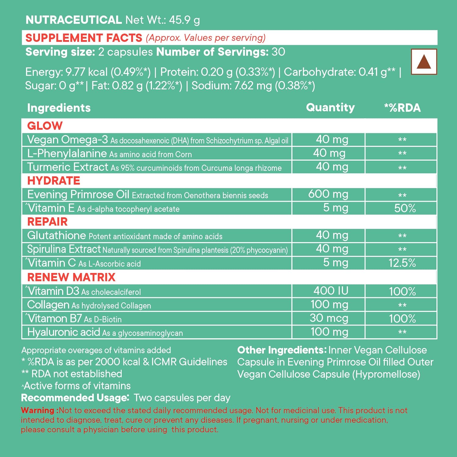 الرفاهية والتغذية الشعر والجلد والأظافر البطيئة 60n