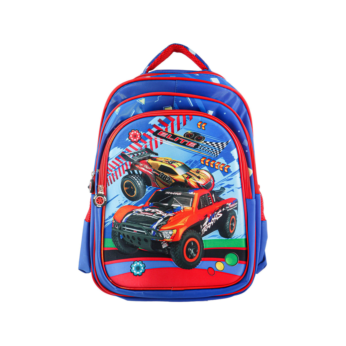 RSC K25 251, Elite 3D School Backpack, Racing Car and Off Road Truck Design, Assorted Color