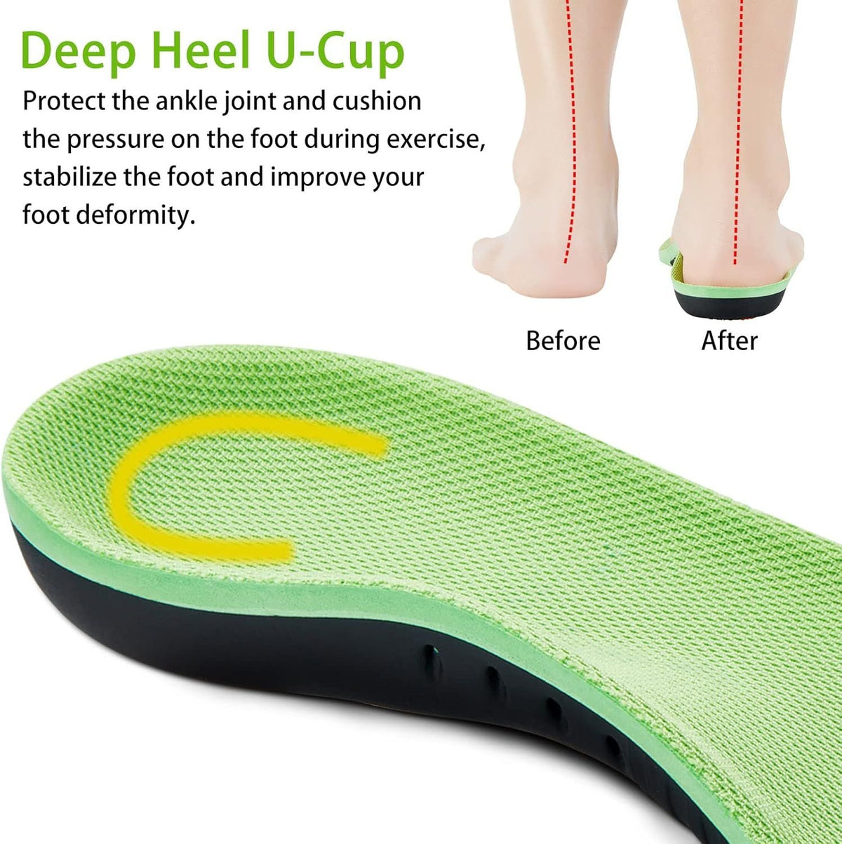 Plantar Fasciitis Relief Insoles Arch Support Insoles for Flat Feet Work Boot Insoles