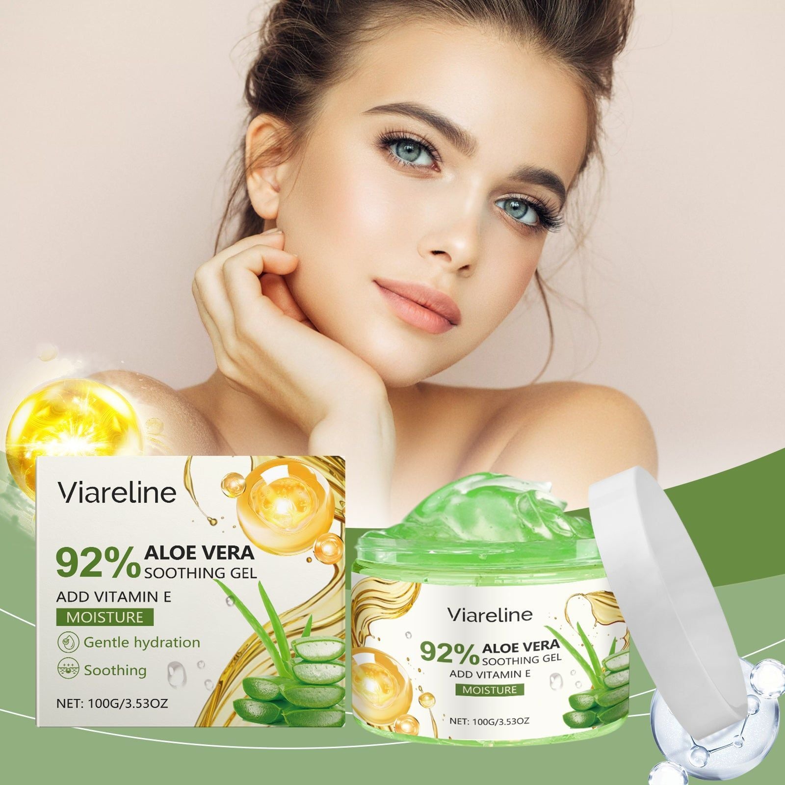 Aloe Vera Moisturizing Gel, Hydrate Skin, Soothing After Sun Care, Moisturize, Refresh, All Skin Types ,100g