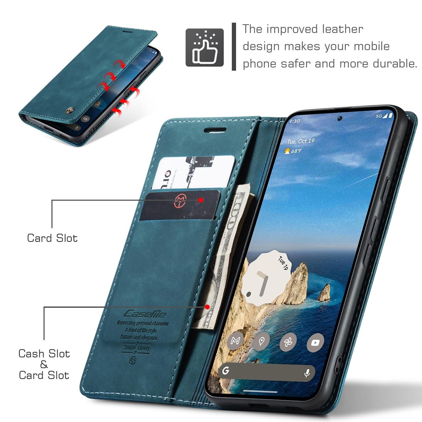 Multifunction Leather Case For Google Pixel 9a