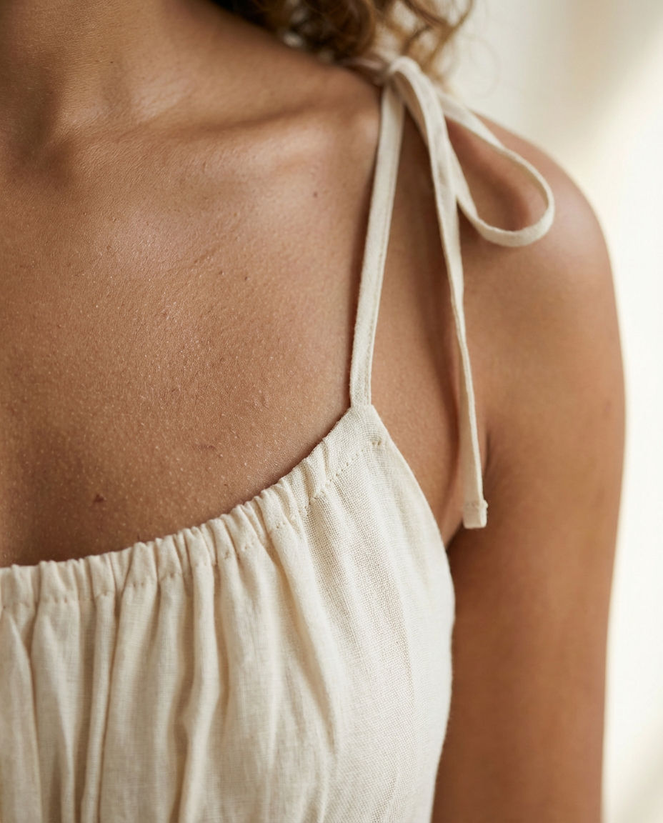 Urban Outfitters Cream Tie-Strap Square-Neck Babydoll Mini Dress