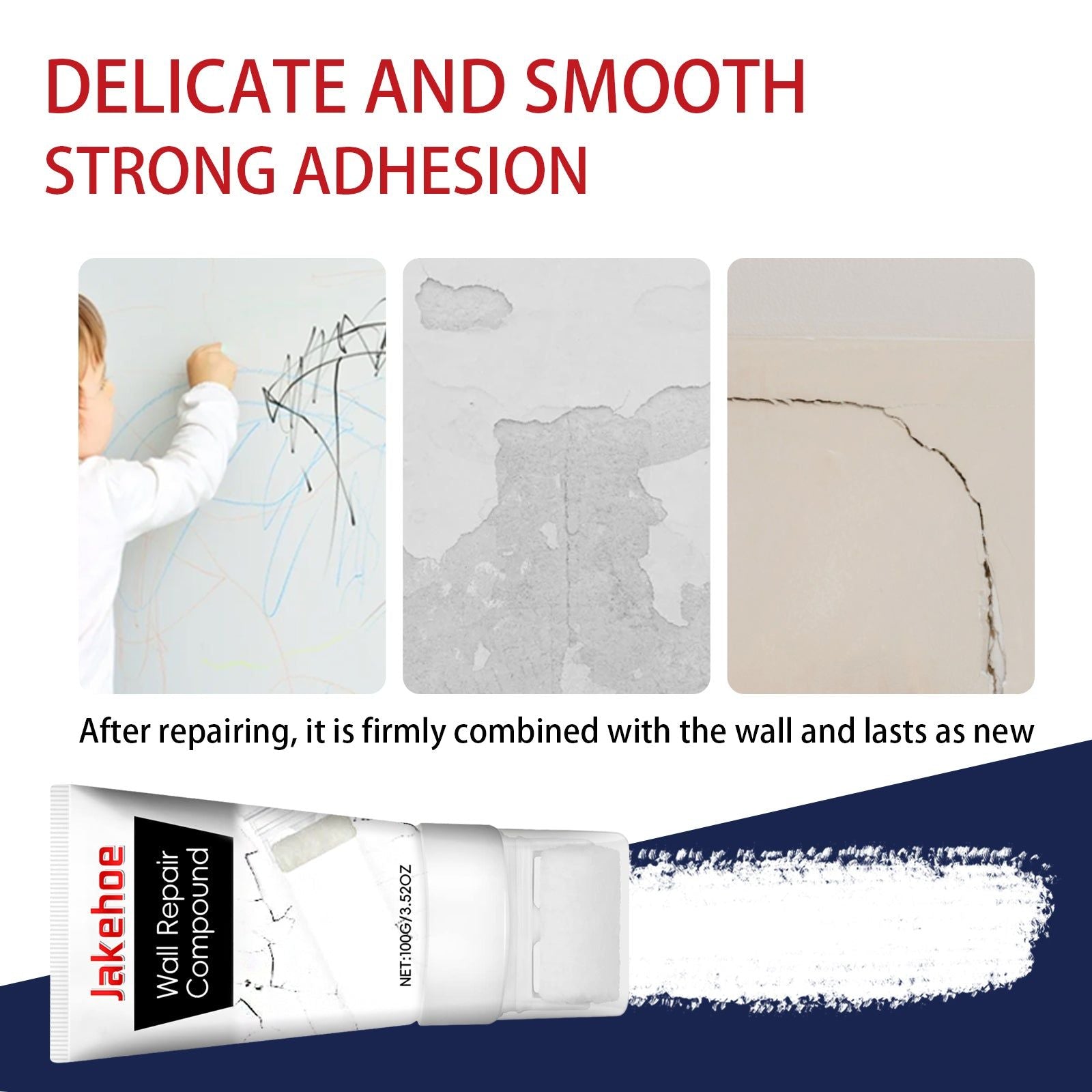 Quick Wall Patching Repair Compound, Waterproof, Mildew Resistant, Crack Fix ,100g