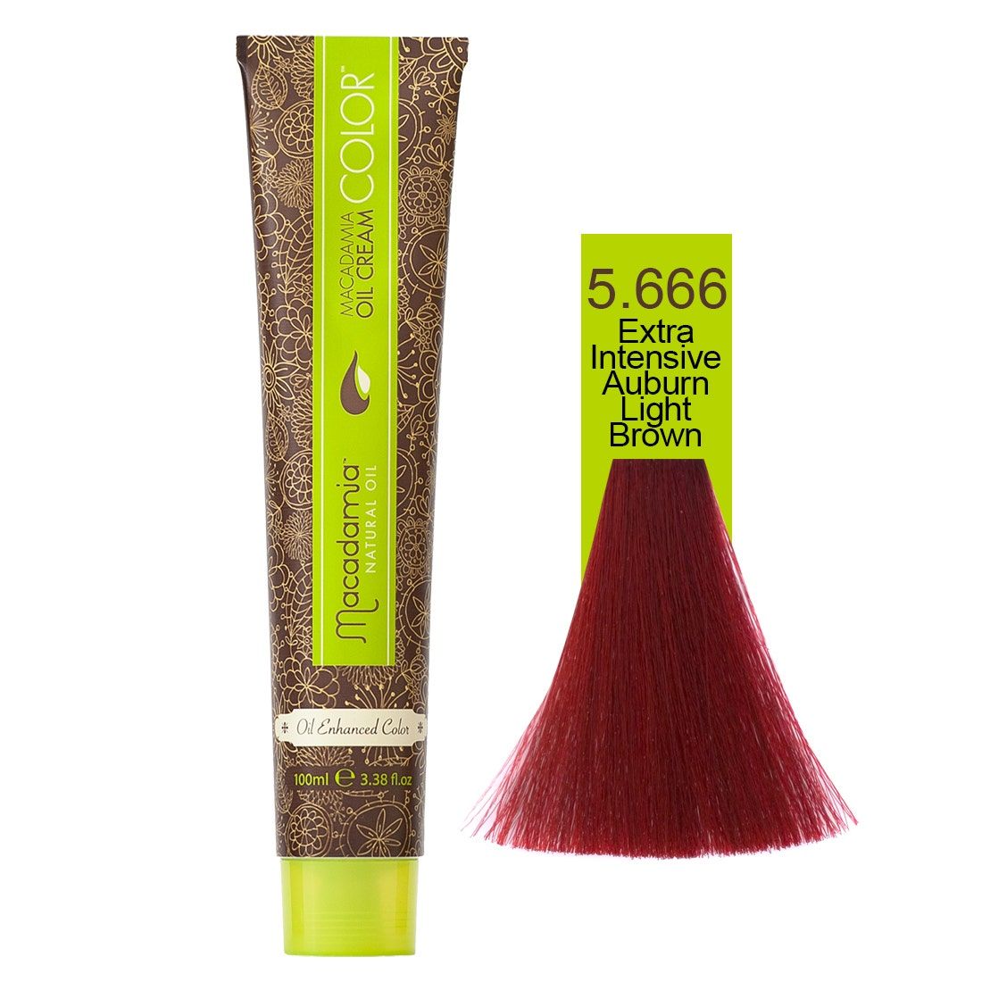 كريم صبغ الشعر بزيت المكاديميا الطبيعي، 100 مل، 5.666 بني فاتح كستنائي مكثف للغاية