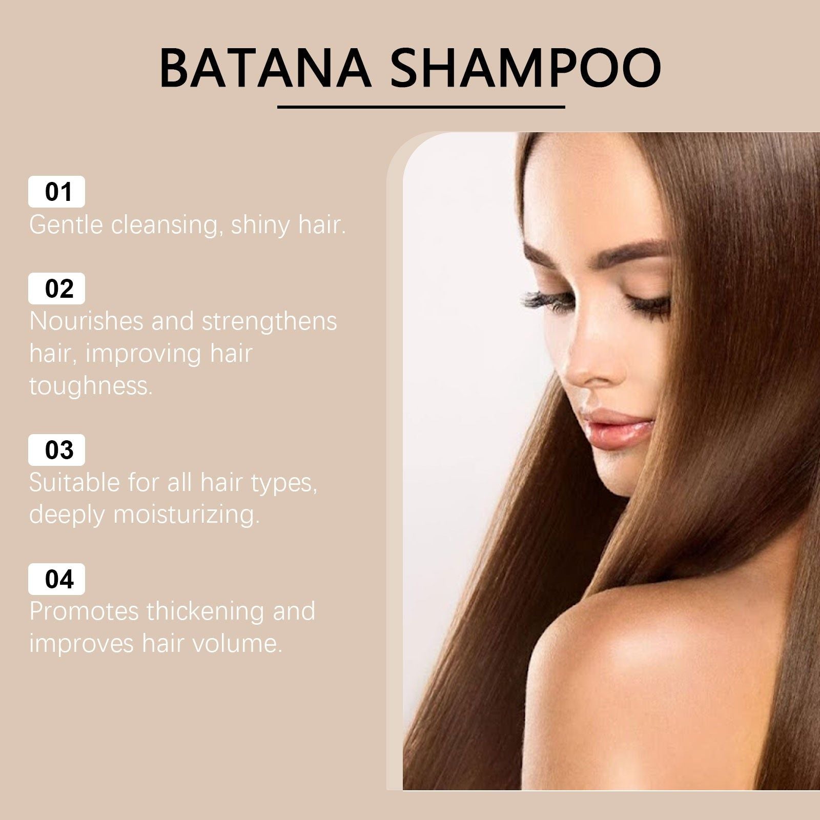 Batana Hair Care Shampoo, Gentle Hair Cleaning, Nourishing Moisture, Scalp Refresh ,100ml
