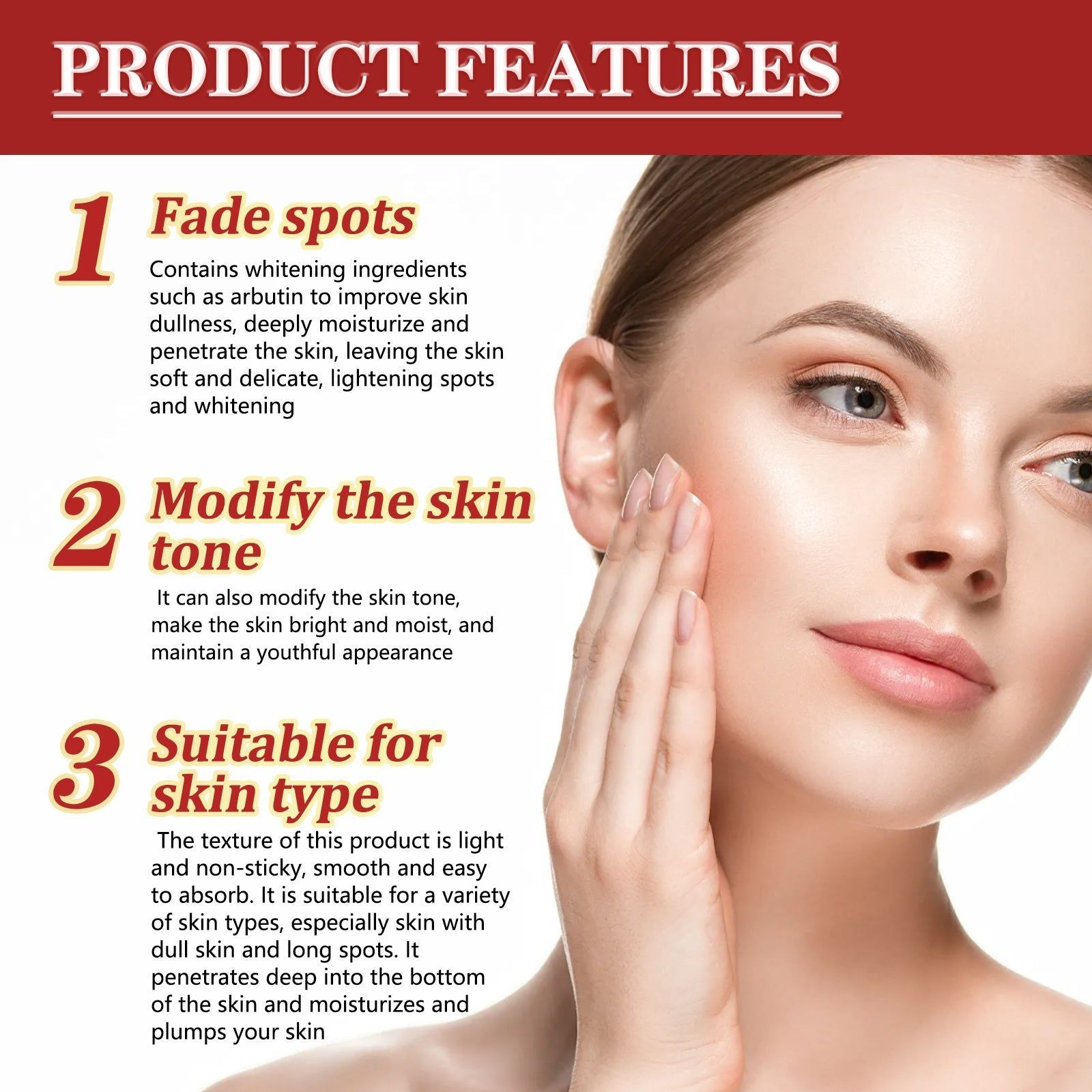 Brightening Spot Cream, Black Spot Removing Cream, Youthful Skin, Moisturizing, Anti-Aging ,50g