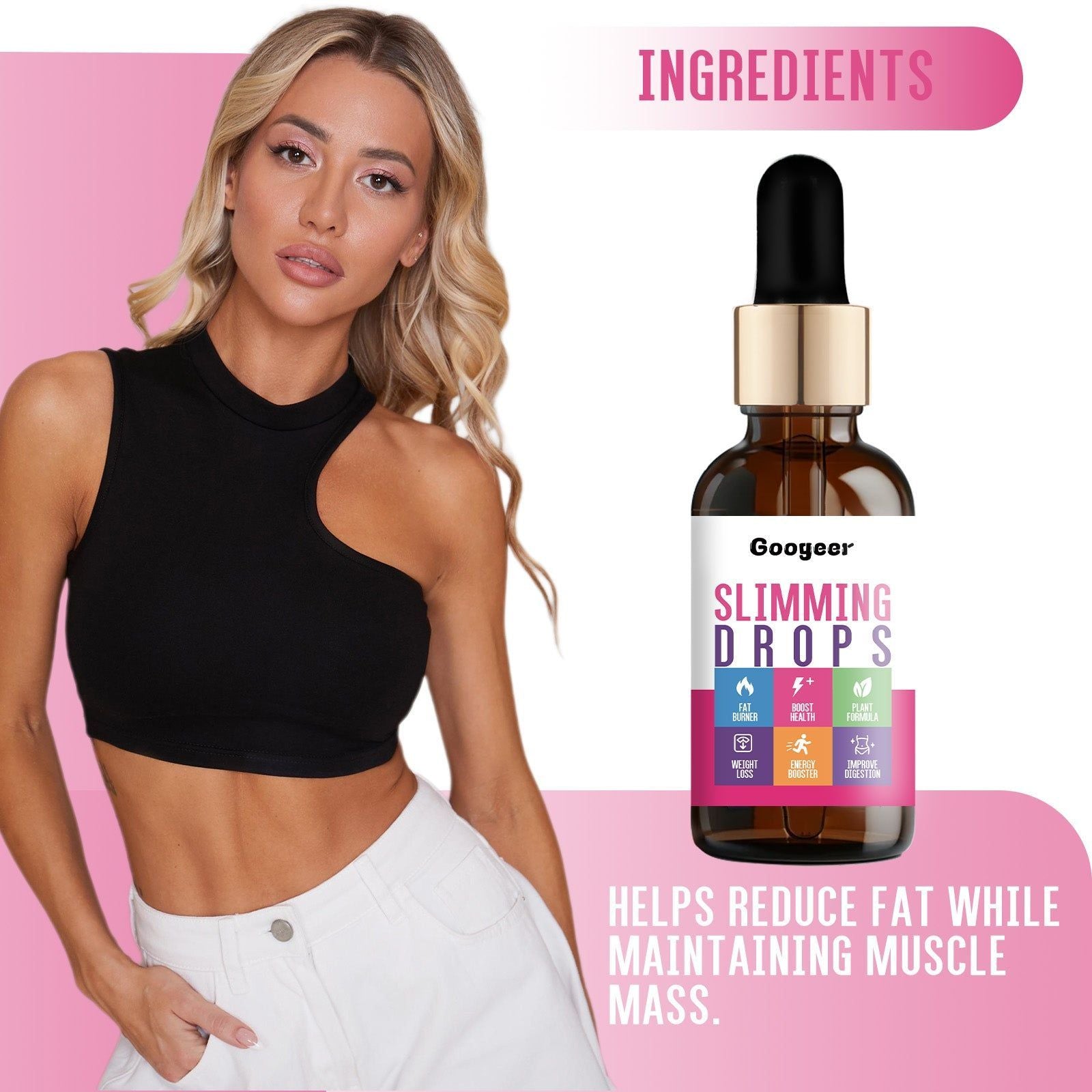 Slimming Drops, Body Care, Fat Burn, Skin Firming, Weight Loss, Natural Detox ,30ml