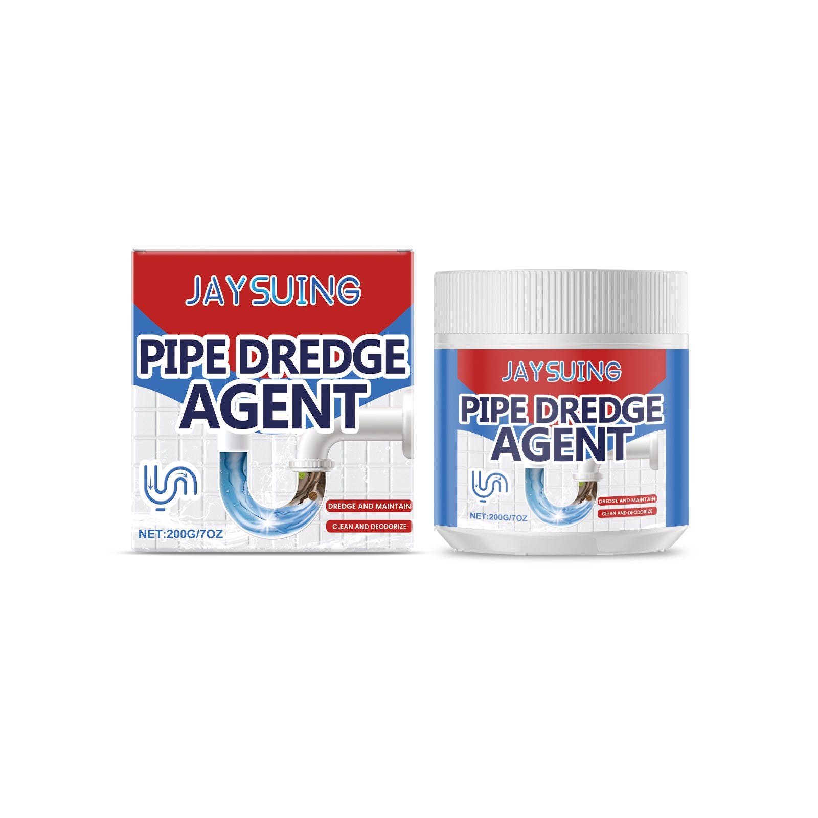 Effective Pipe Cleaner Dredging Agent, Unclogs Drains Fast, Anti-Block, Kitchen Toilet ,200g