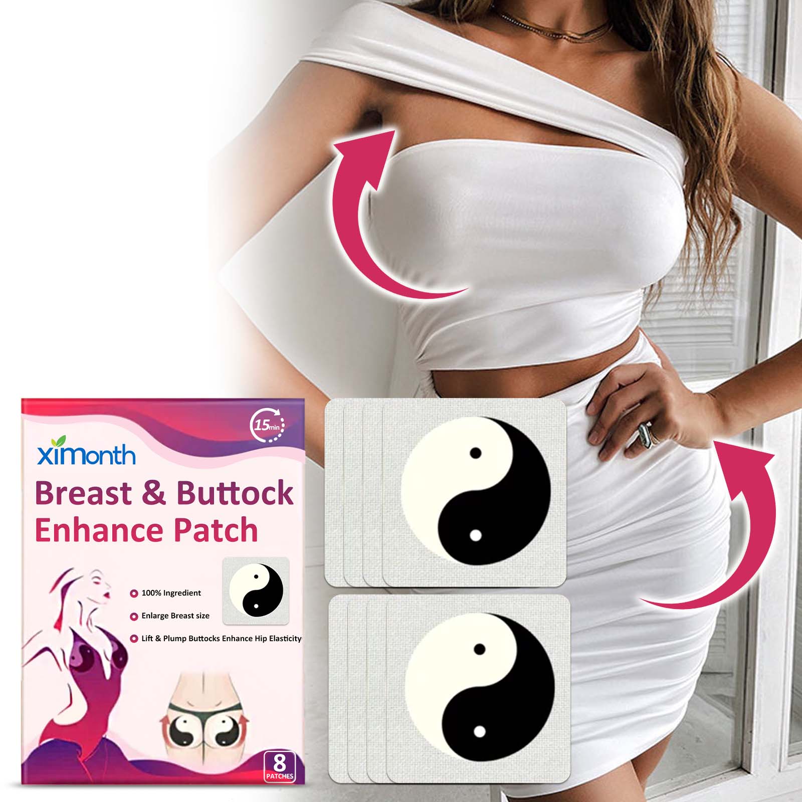 Boost Your Chest and Buttocks Naturally, Enhance Curves with Body Shaping Patch ,8pcs