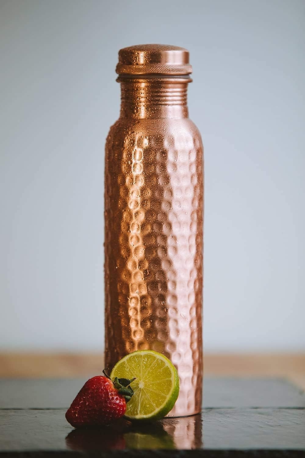 Hammered Copper Bottle 32 oz Handmade Leakproof Water Vessel