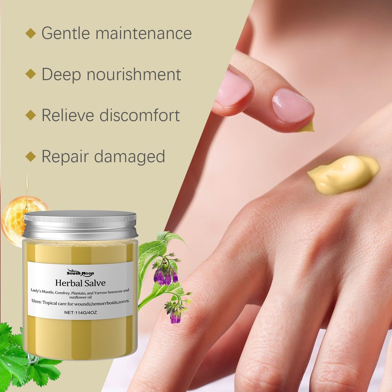 Herbal Body Care Cream, Moisturizes, Relieves Pain, Soothes Joints ,114g
