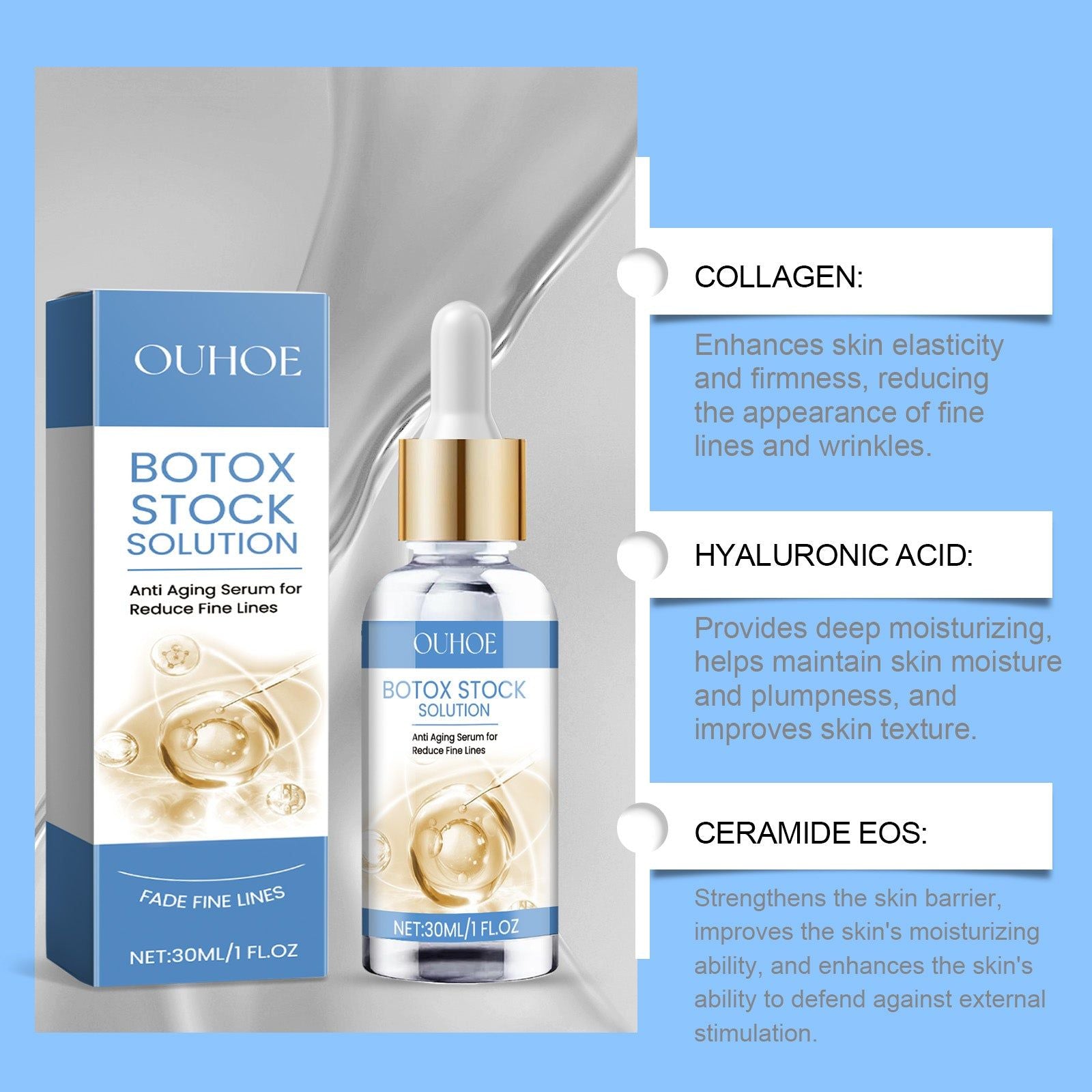 Revitalize Your Skin with Collagen Hyaluronic Acid Essence, Firming and Moisturizing ,30ml