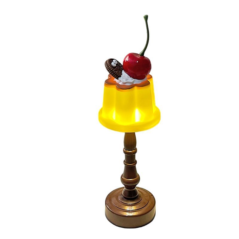 Cute Yellow Pudding Mini Night Light Battery Powered