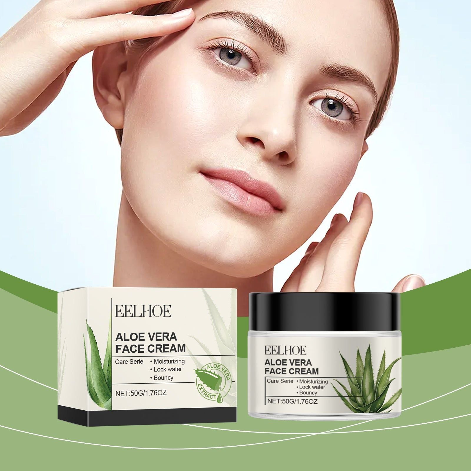 Aloe Vera Face Cream, Brightening, Moisturizing, Gentle Skin Care, Natural Glow ,50g