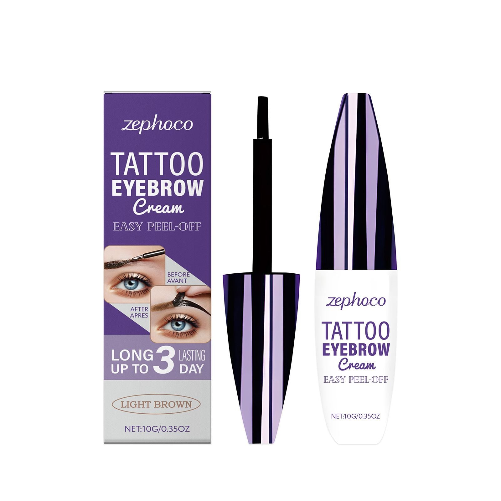 10g Light Brown Peel Off Brow Tint with Long Lasting Color