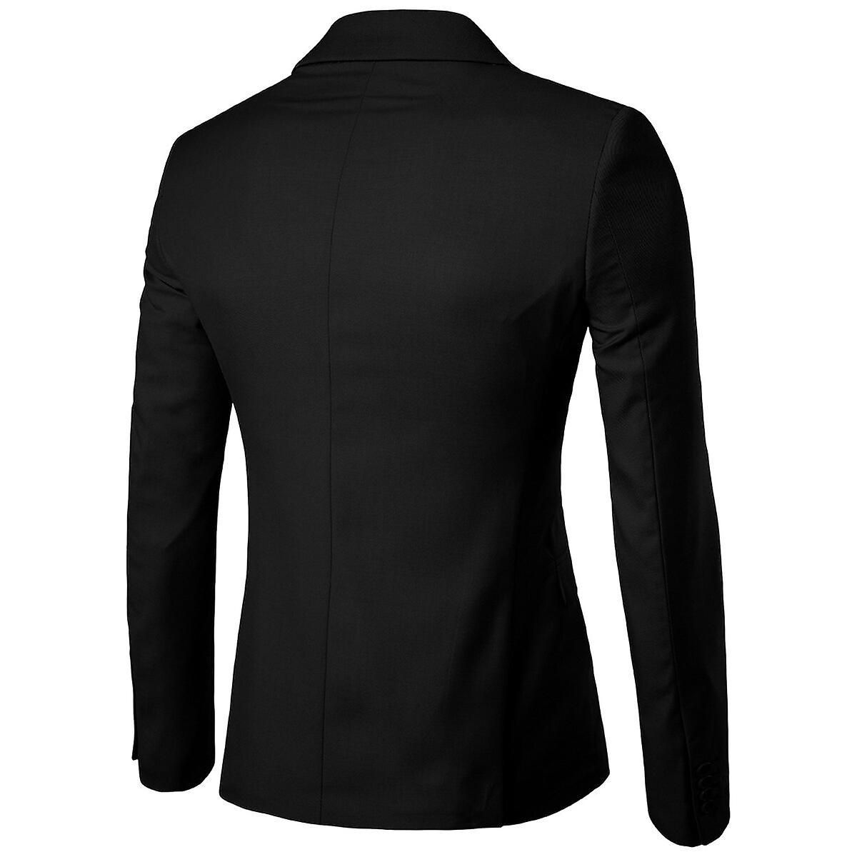 Men's 2-piece Suit, Slim Fit Solid Color Wedding Business Formal Suit Jacket And Pants