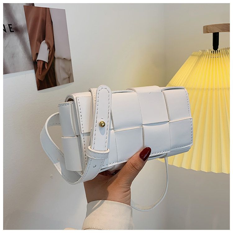 Leather Woven Small Waist Bag Underarm Bag Female Shoulder Hand Messenger Bag