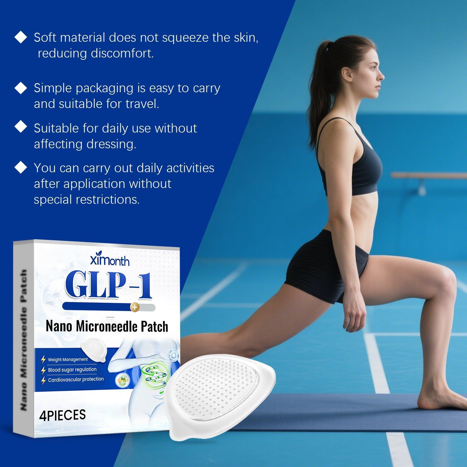 Body Care Patches, Fat Burner, Appetite Control, Slimming, Natural, Easy to Use ,4 pieces