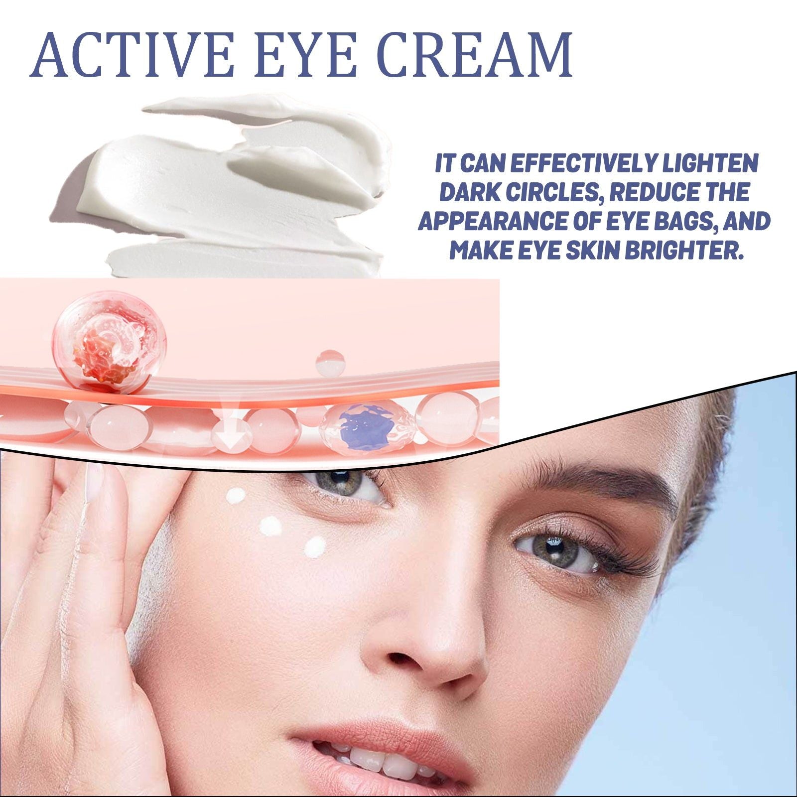 Active Eye Cream, Dark Circles, Puffiness, Wrinkles, Eye Care, Brightening, Firming ,30ml