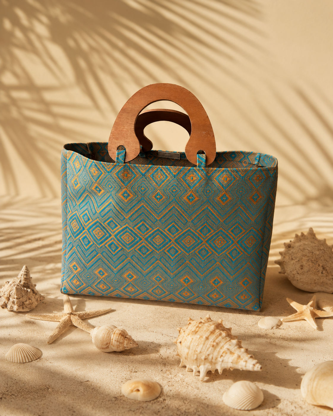 By Rita Raphael Handmade Beach Bag — Turquoise/Orange, Orange/Fushia & Beige