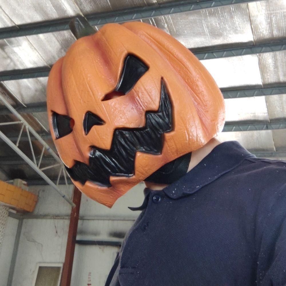 Pumpkin Devil Mask Halloween Horror Costume Headdress Carnival Party Dress Up Props
