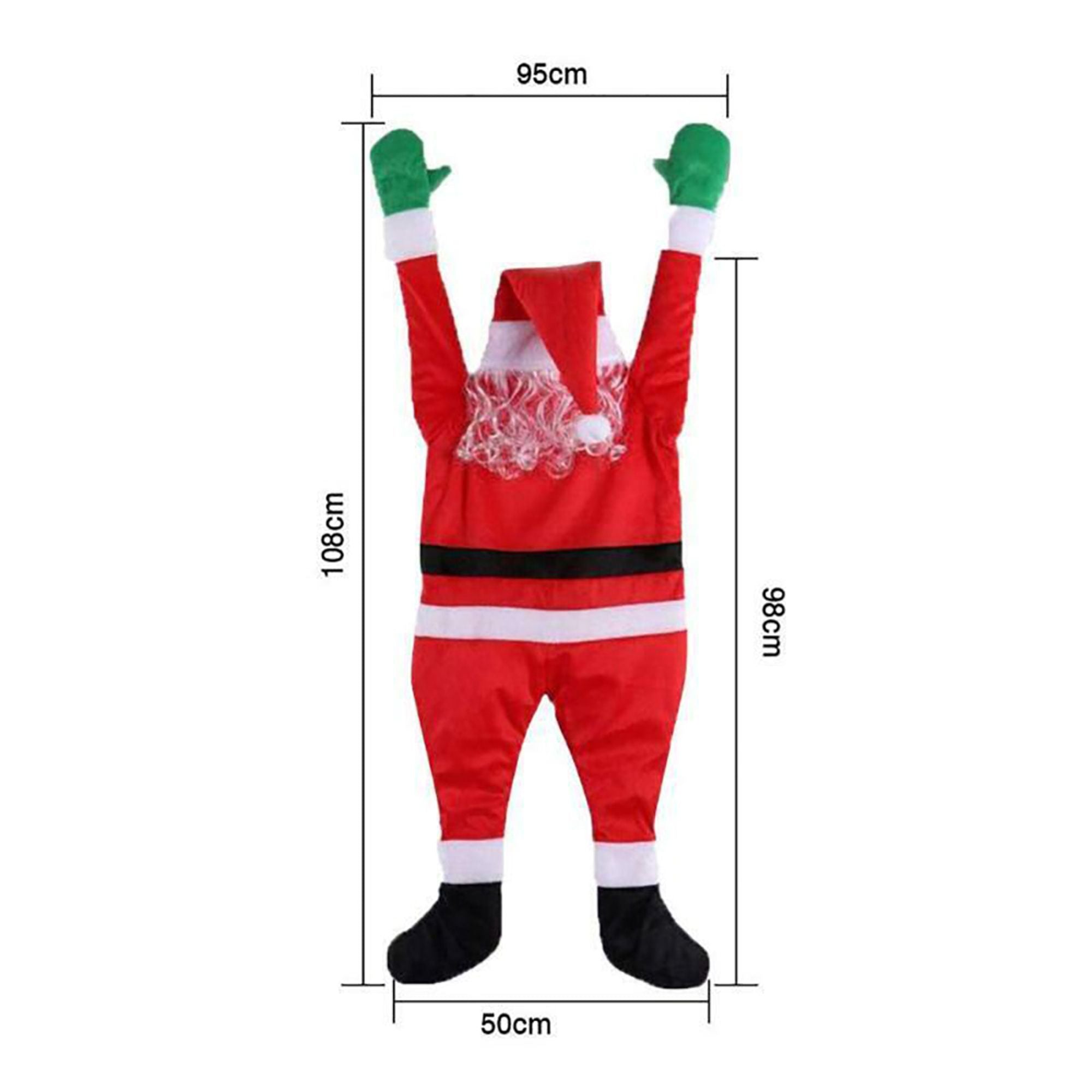 Santa Claus Climbing Hanging Decoration Christmas Outdoor Yard Window Ornament