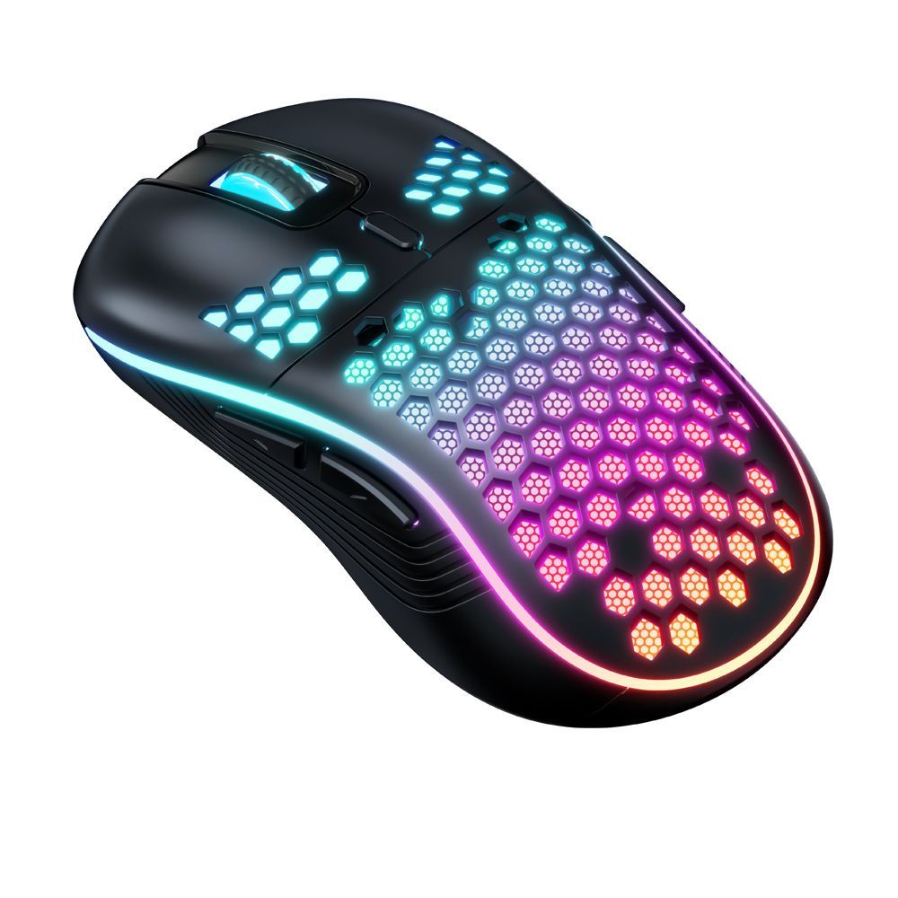 PC Wireless RGB Gaming Mouse Bluetooth Connect With Lightweight Honeycomb Shell