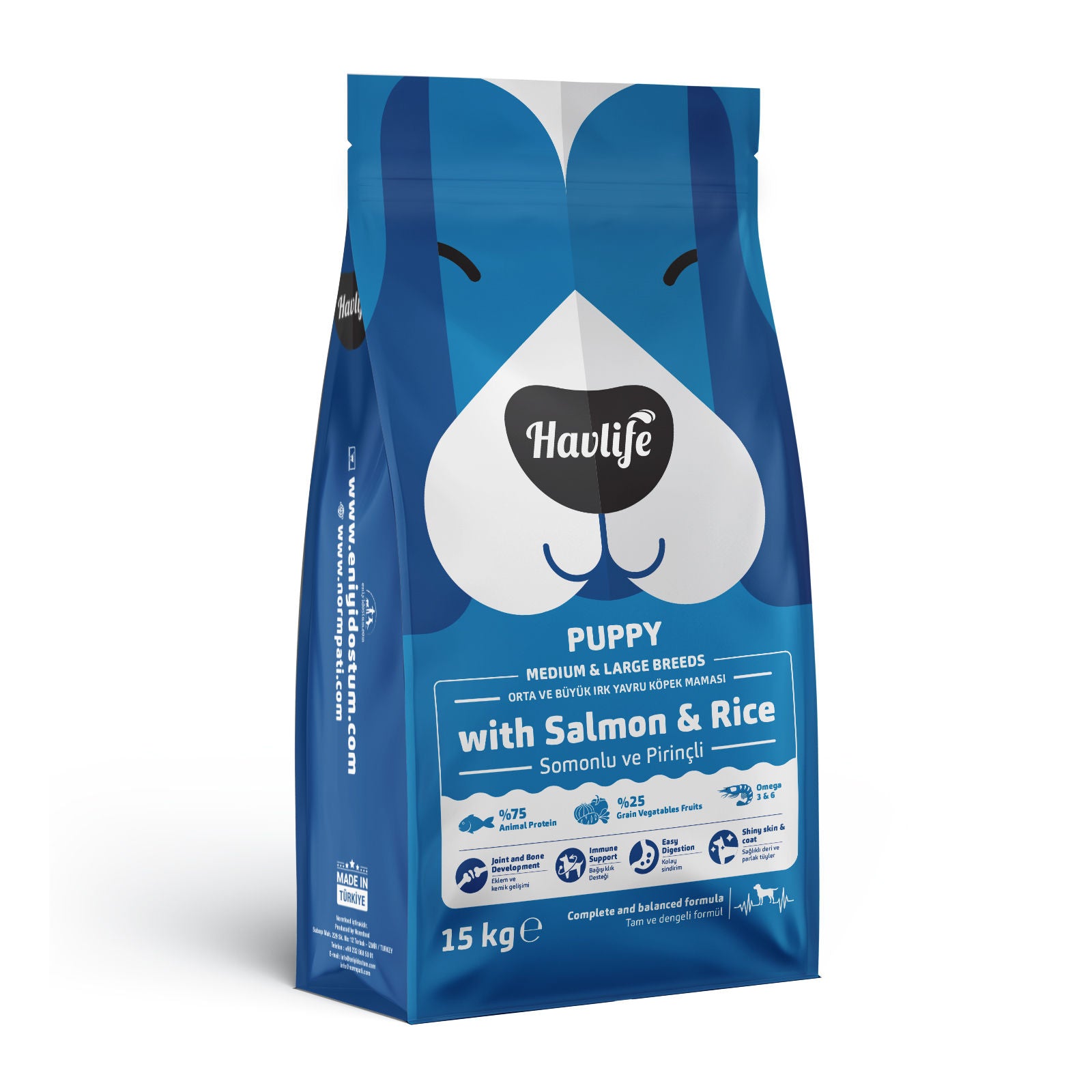 Havlife Premium Salmon & Rice Puppy Food for Medium & Large Breeds, High Protein, Strong Immunity & Healthy Coat, 100% Balanced Nutrition