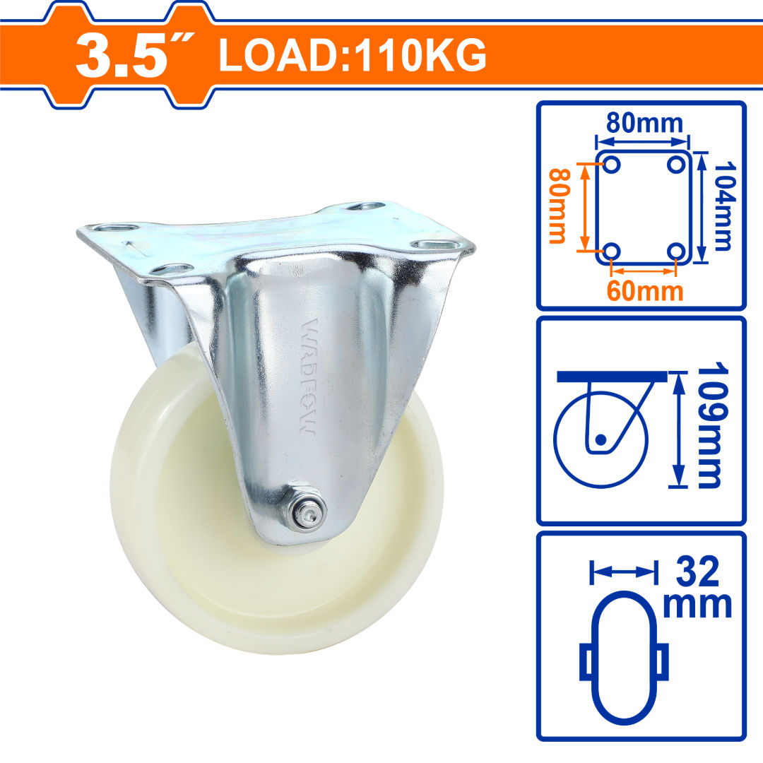 WADFOW PP Caster Wheels, Rigid & Swivel Series, Light & Heavy Duty