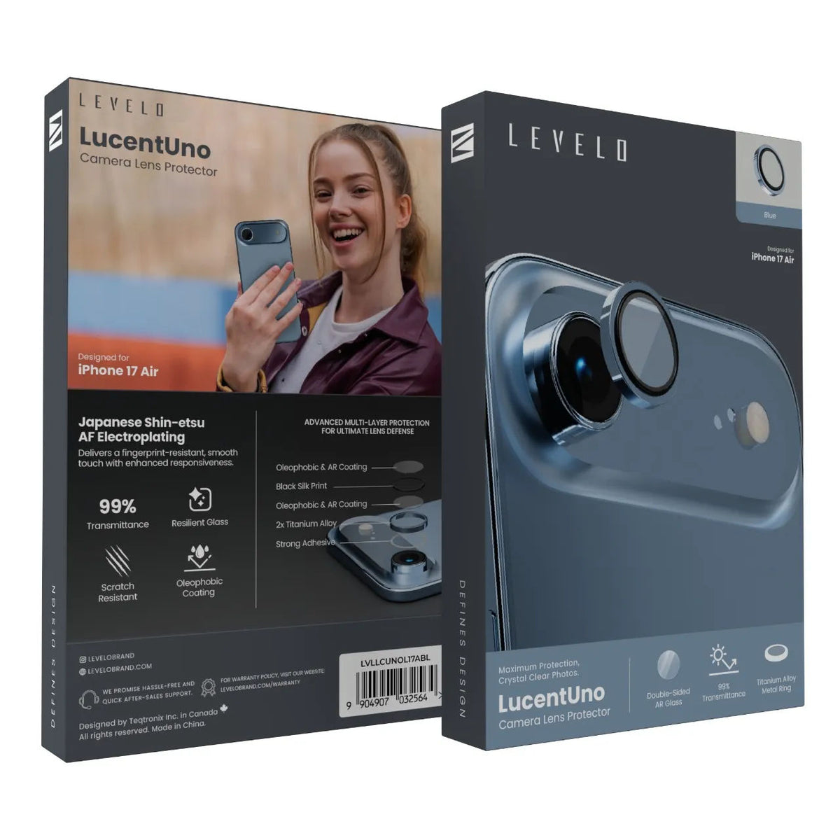 Levelo LucentUno Lens Protector With 99% Transmittance For iPhone 17 Air