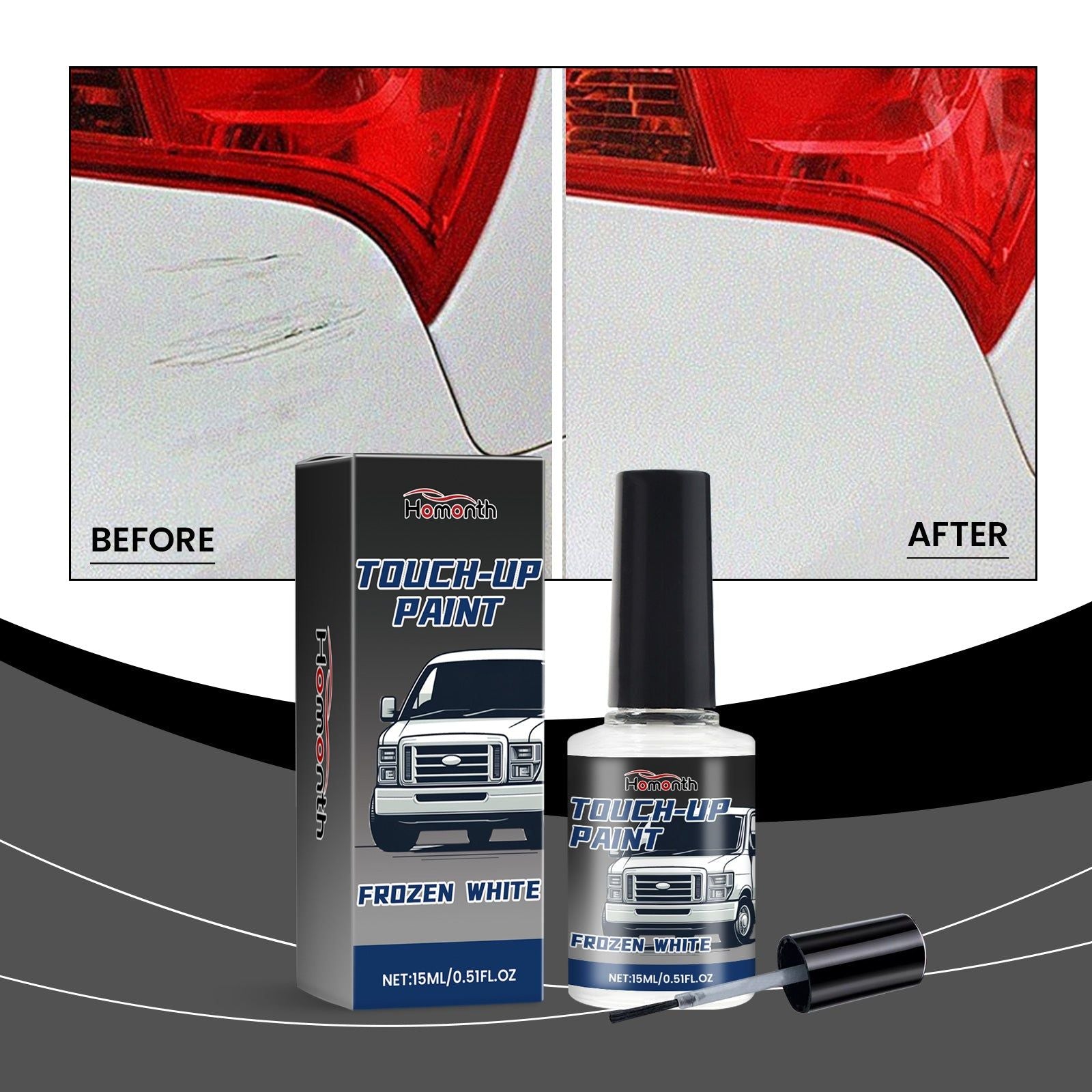 Car Paint Repair Kit, Scratch Fix, Pearl White Touch-Up, Easy DIY, Long-Lasting Car Paint Repair ,15ml