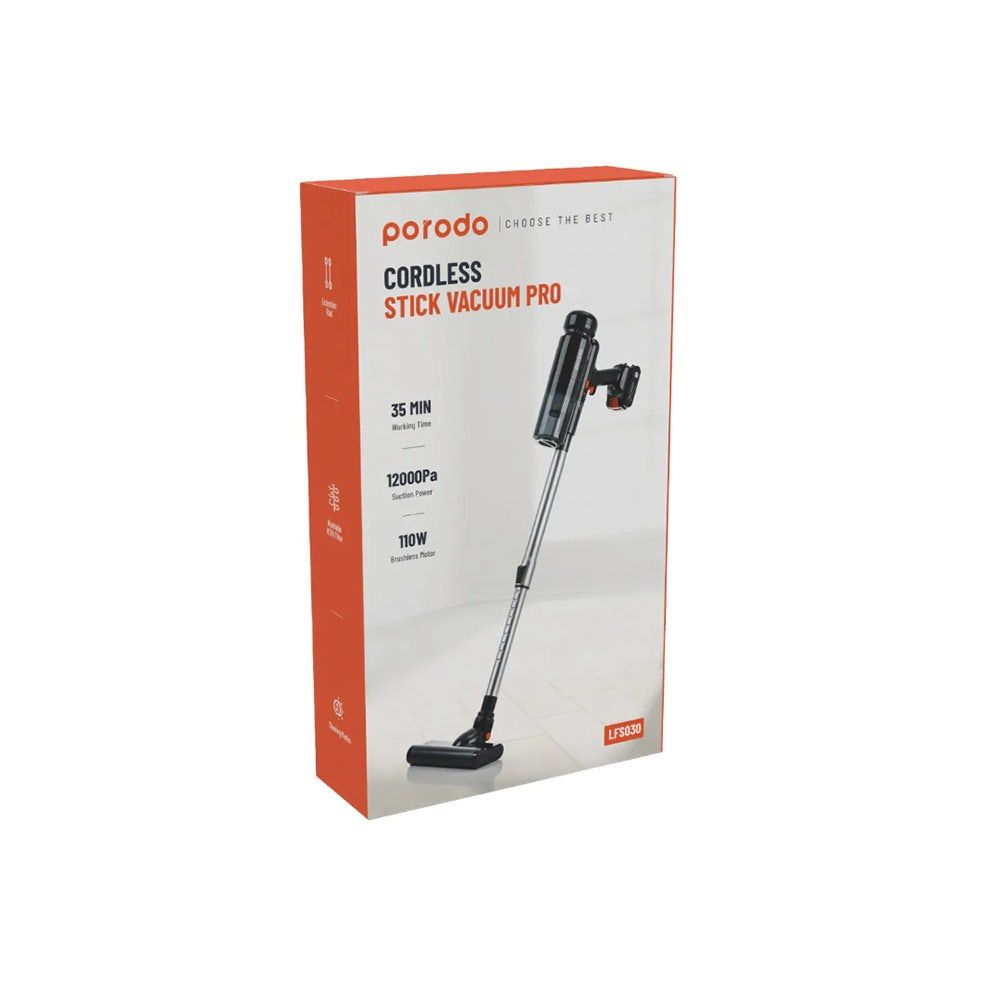 Porodo LifeStyle Cordless Stick Vacuum Pro, Black