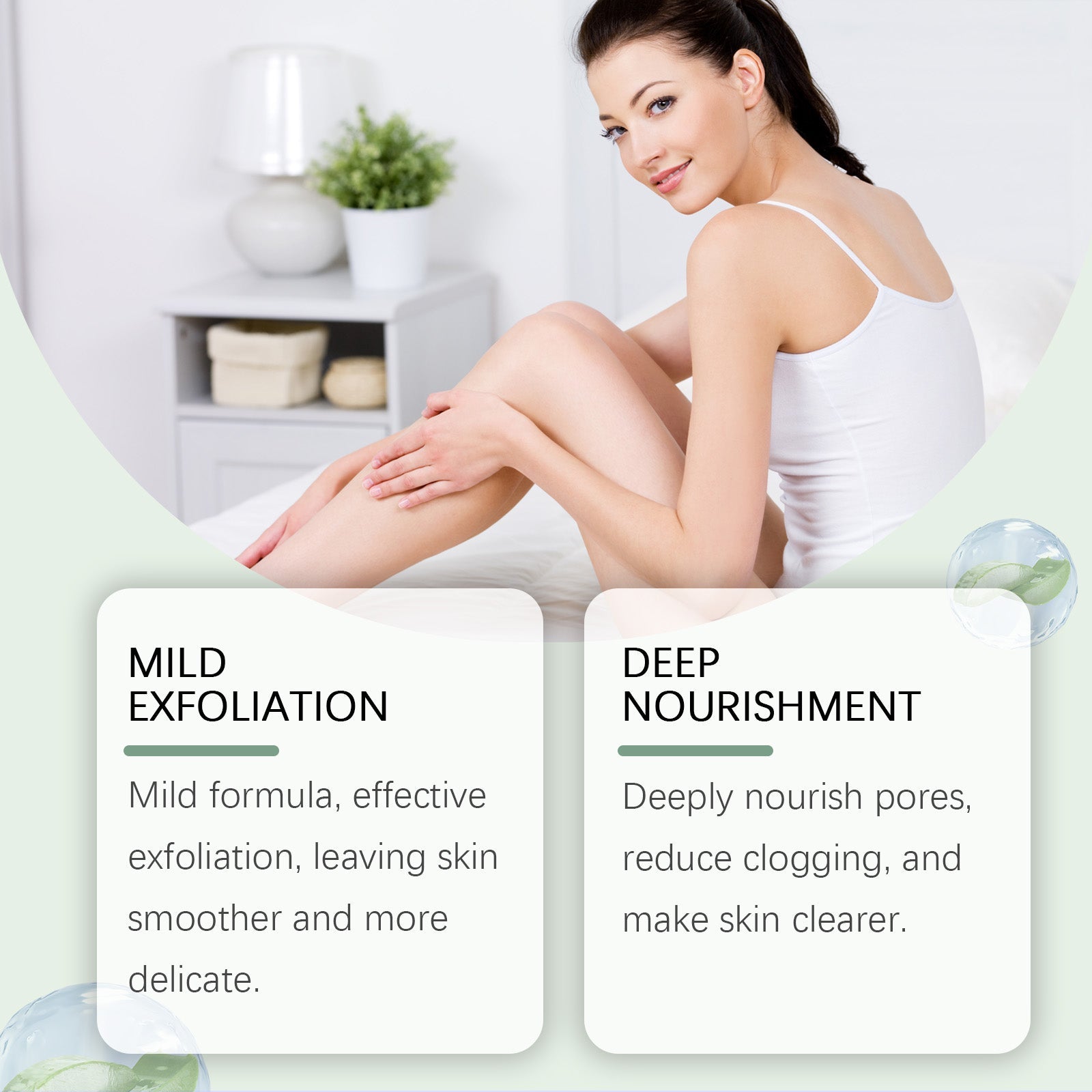Gentle Body Cleansing Oil for Dull Skin, Exfoliating & Moisturizing, Reveal Smooth Soft Skin ,30ml