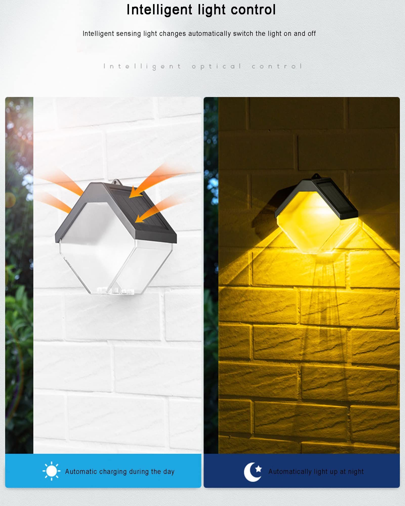 Solar Light Outdoor Home Fence Waterproof LED Garden Lights Wall Lamp Decor