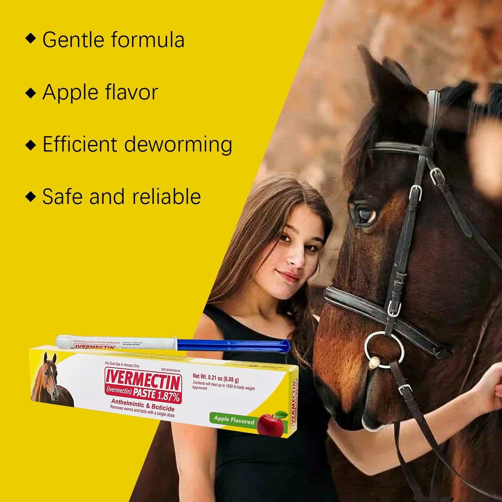 Apple-Flavored Horse Ointment, Expelling Insects, Gentle & Non-Irritating, Portable ,1pcs