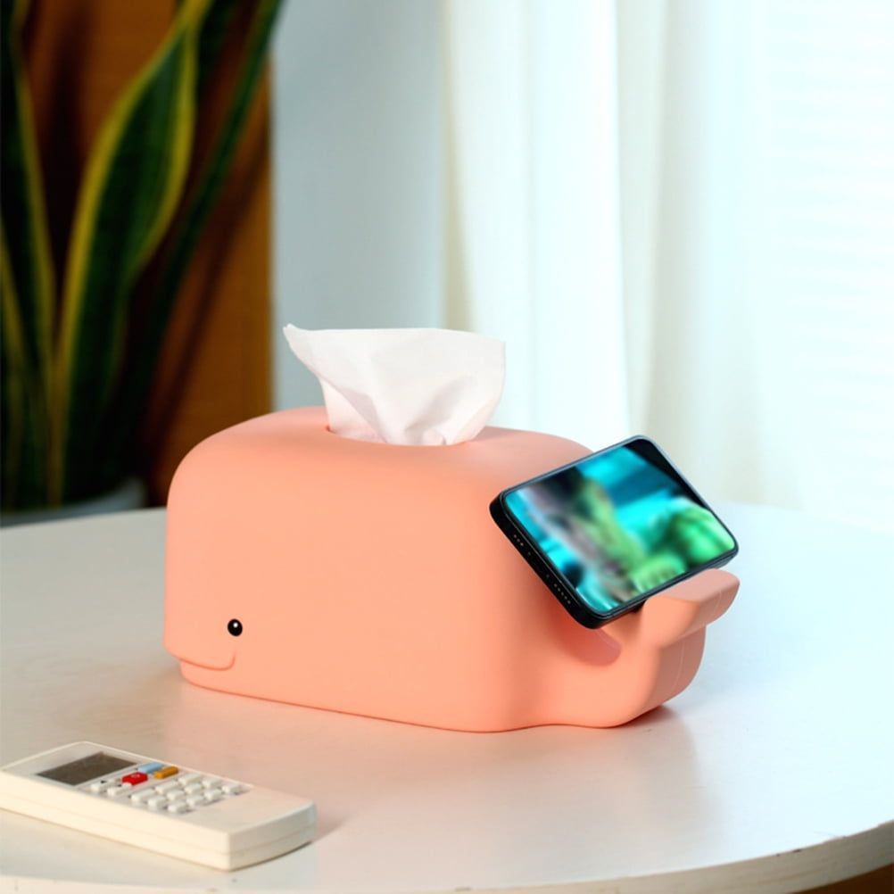 Silicone Whale Tissue Box Tablet Phone Stand Tissue Dispenser Holder Napkin Organizer