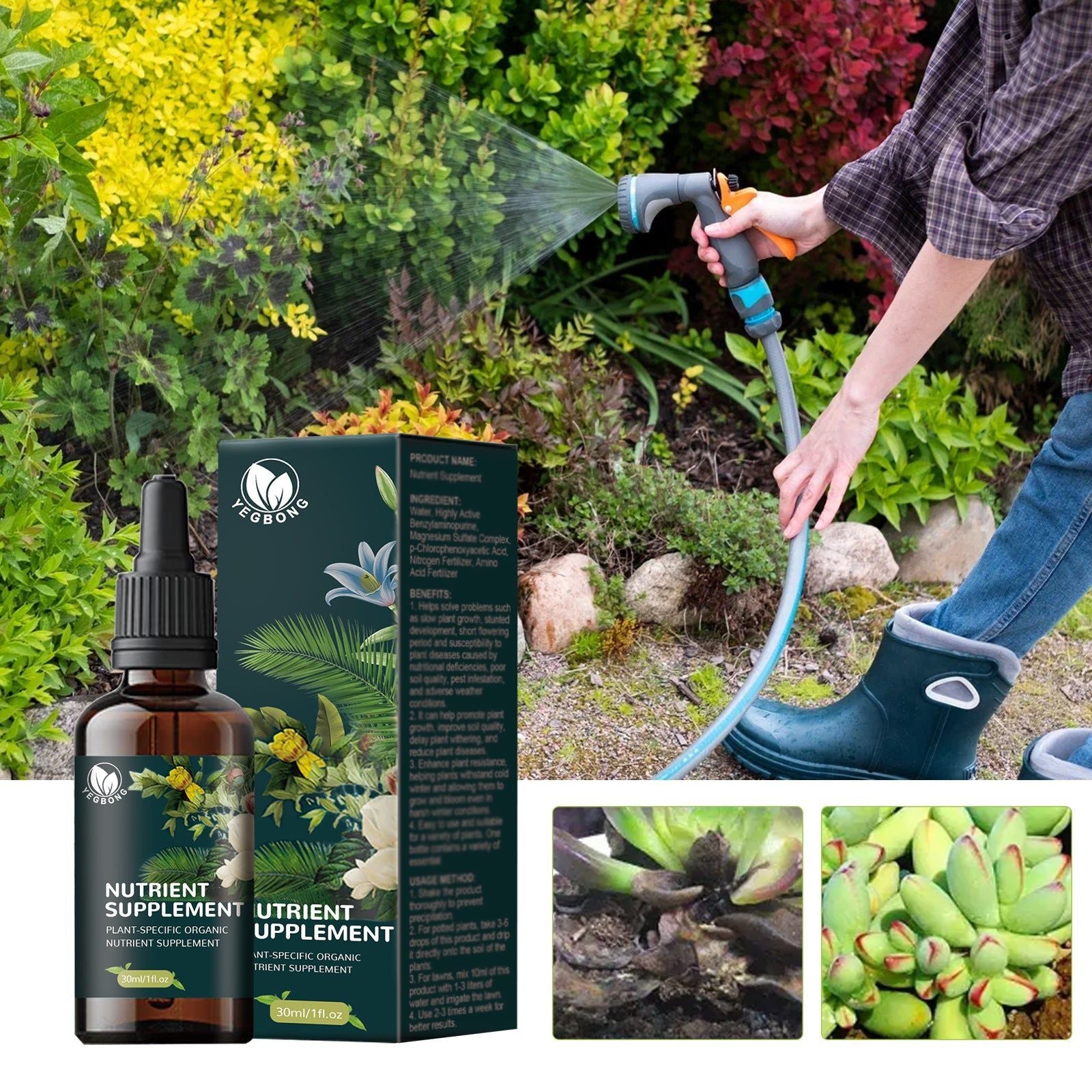 Boost Plant Growth with Organic Nutritional Solution, Fertilizer for Healthy Lush Gardens ,30ml