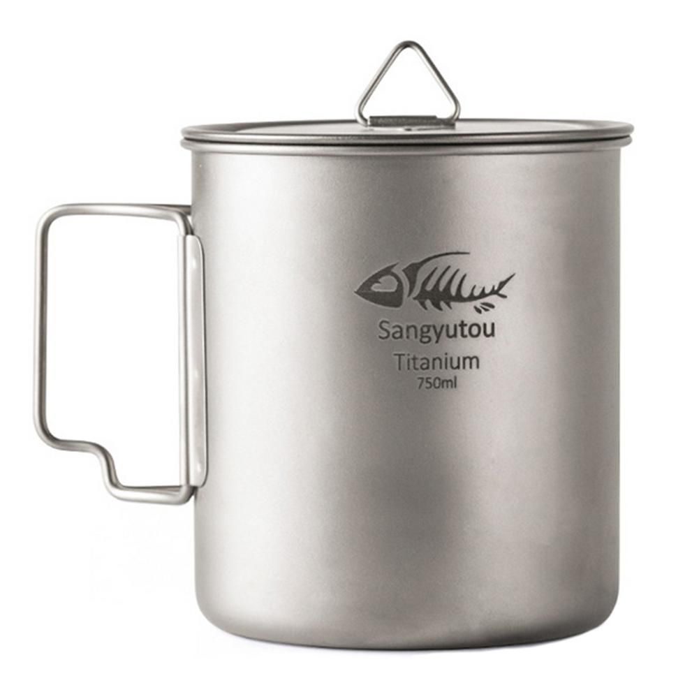 Outdoor Camping Mug Titanium Water Cup Picnic Fishing Accessory Travel Tableware