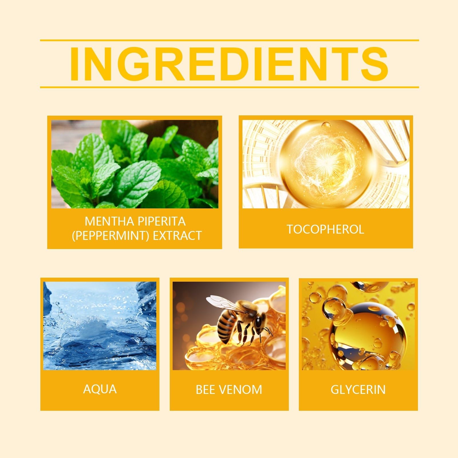 Bee Venom Skin Care Cream, Natural Wart Remover, Moisturizes and Soothes Skin ,60g