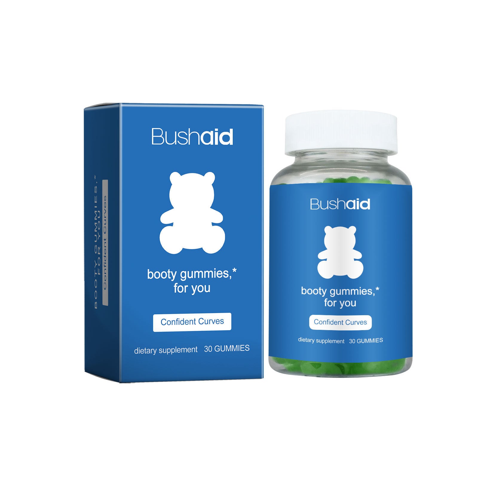 BushAid Butt Lift Gummies, Body Care, Firming & Energizing, Easy Daily Use ,30pcs