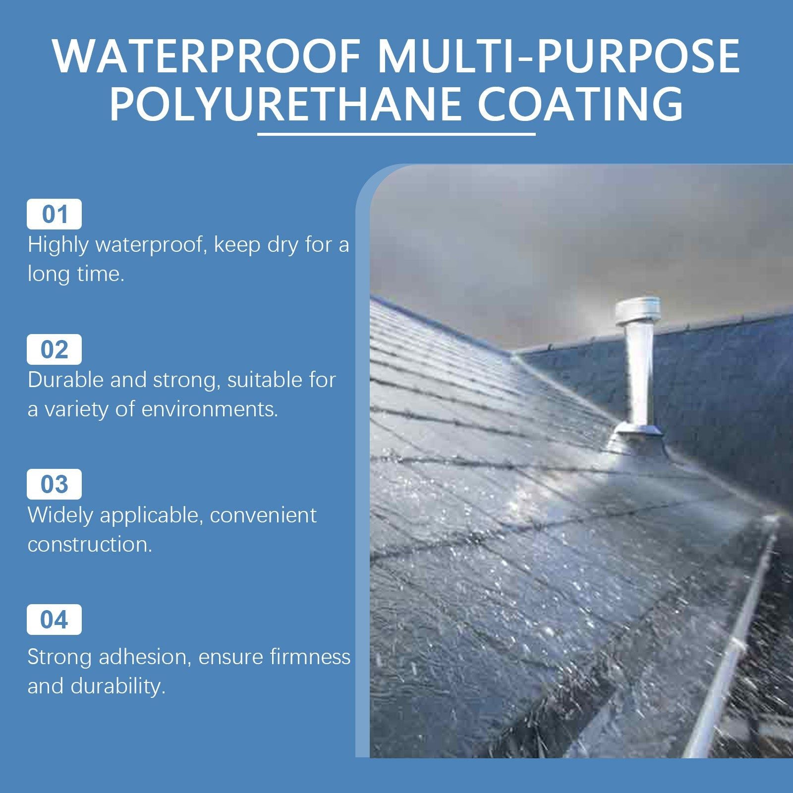 Black Waterproof Leak Repair Paint, Moisture Resistant, Flexible Sealant for Concrete, Wood, Metal ,1set