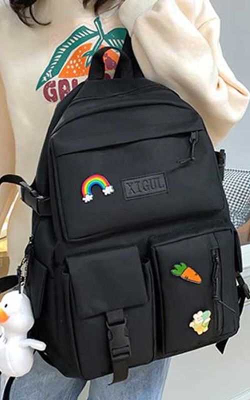 4 Pcs/Set Canvas School Bags Backpack – Durable, Stylish Backpack Set for Kids, Teens & Students